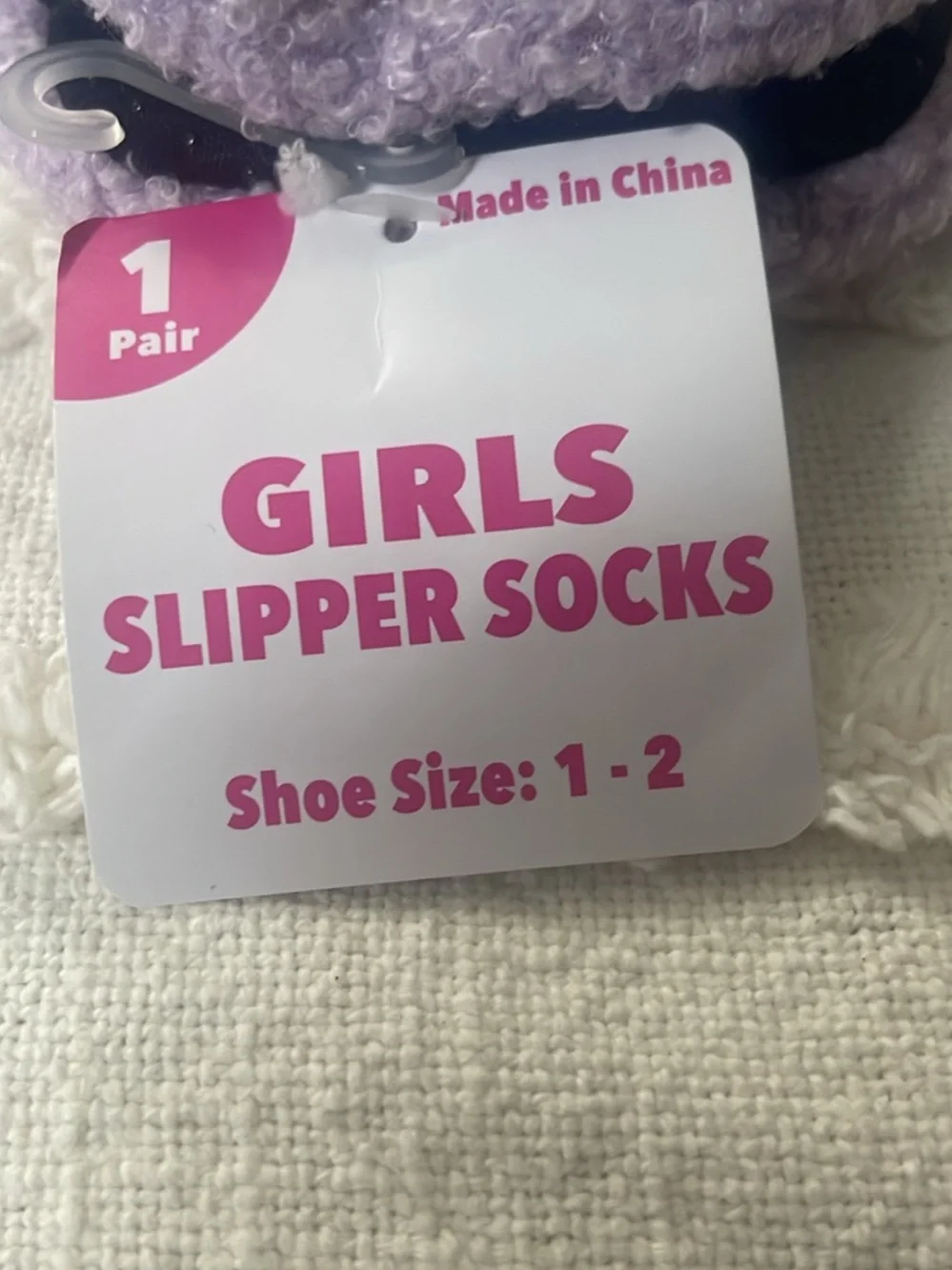 Girls Slipper Socks NWT Shoe Size 1-2